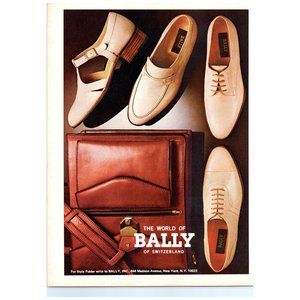 1979 Bally of Switzerland Shoes Vintage Print Ad Leather Dress Shoe Wall Art